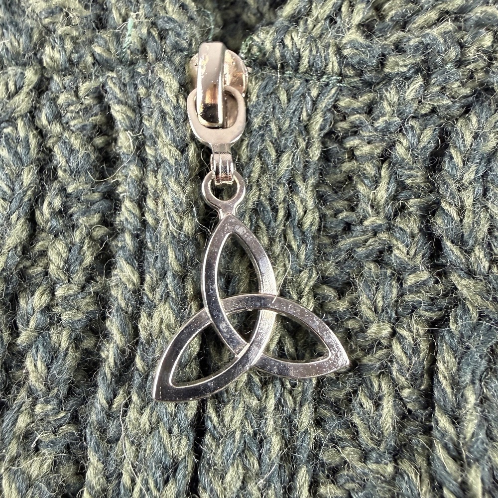 Aran Crafts Hoodie Women's 2XL Green Merino Wool Fisherman Cable Knit Full Zip - Picture 6 of 10